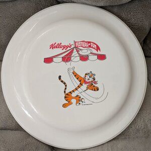 Kellogg's Tony the Tiger Festival of Fun Frisbee White 9.25" Vintage 1980